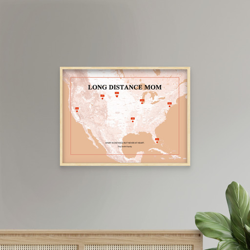 Long Distance Mom Poster - Terrain Map 9