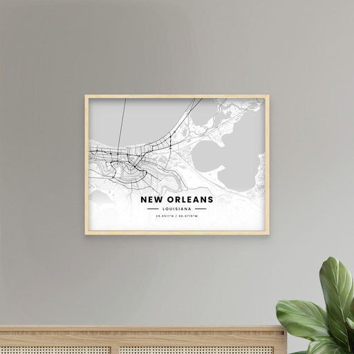 New Orleans in Light Poster - Street Map 9