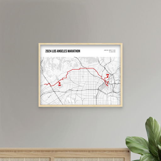 2024 Los Angeles Marathon Poster - Route Map 10