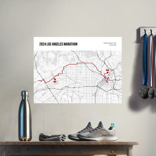 2024 Los Angeles Marathon Poster - Route Map 8