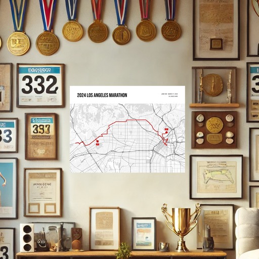 2024 Los Angeles Marathon Poster - Route Map 9