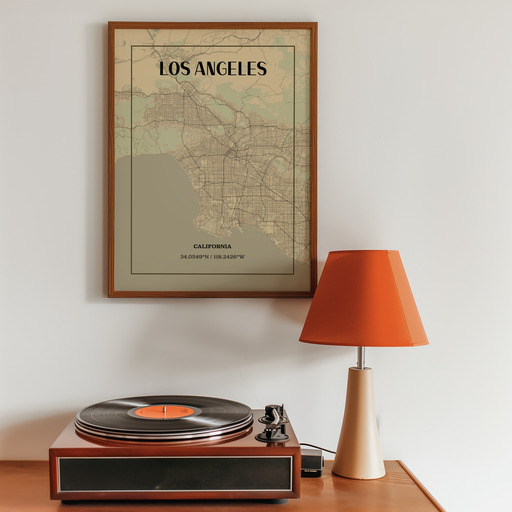 Los Angeles in Vintage Poster - Street Map 10