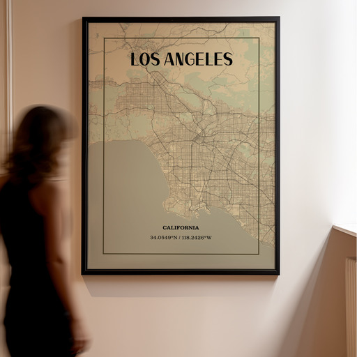 Los Angeles in Vintage Poster - Street Map 11