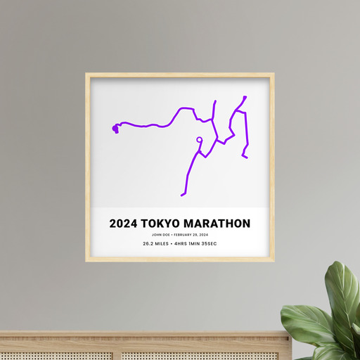 Minimalist 2025 Tokyo Marathon Poster - Route Map 10