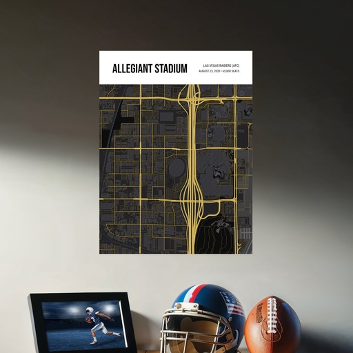 Las Vegas Raiders Stadium Poster - Street Map 9