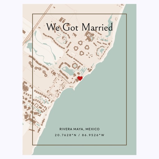 Where We Got Married Poster - Classic Street Map 6