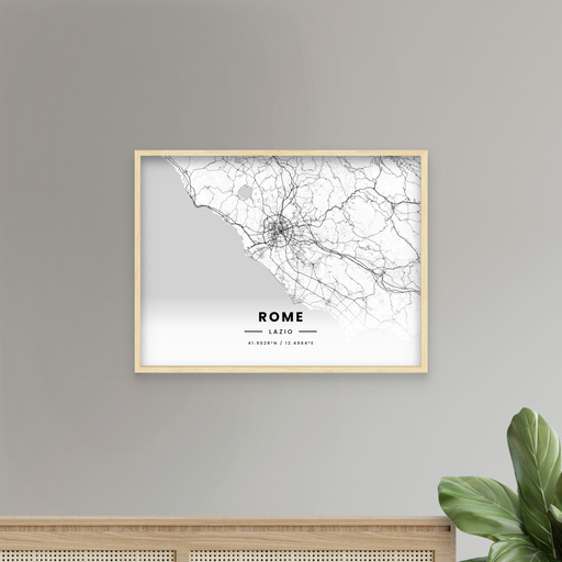 Rome in Light Poster - Street Map 9