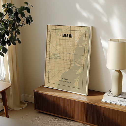 Miami in Vintage Poster - Street Map 9