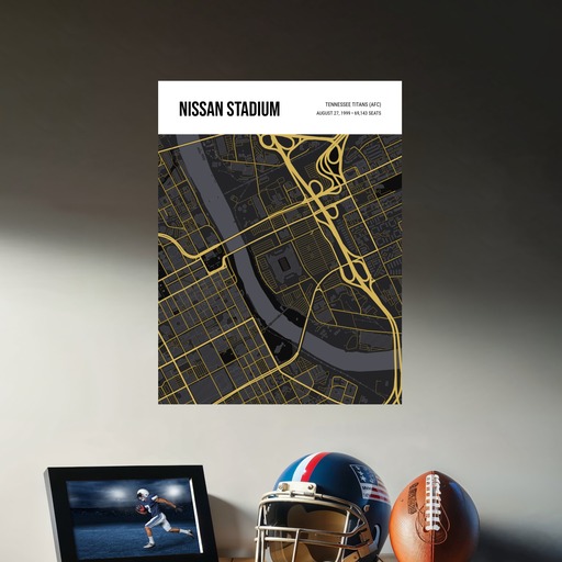 Tennessee Titans Stadium Poster - Street Map 9