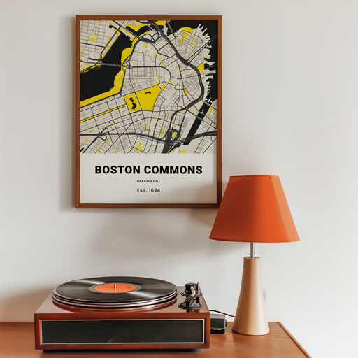 Boston Commons Poster - Street Map 10
