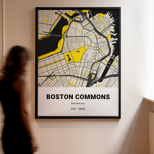 Boston Commons Poster - Street Map 11
