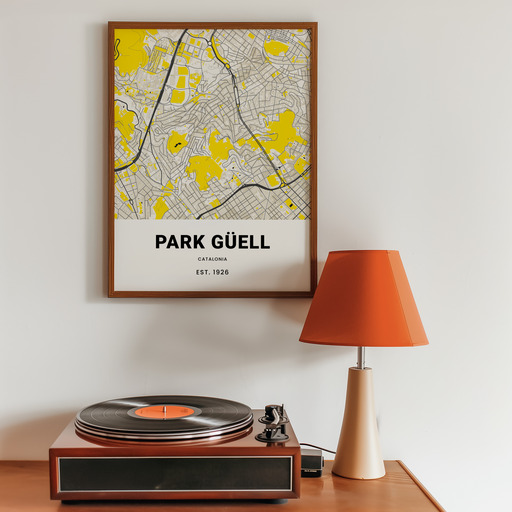 Parque Güell Poster - Street Map 10