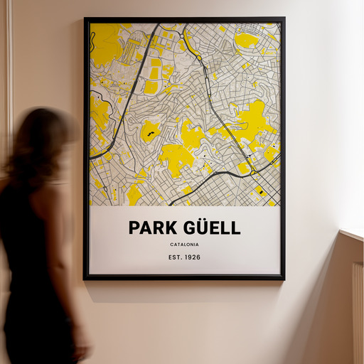 Parque Güell Poster - Street Map 11