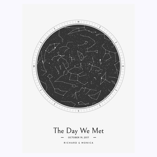 The Day We Met Poster - Classic Celestial Map 6