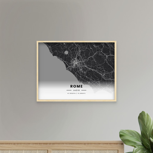 Rome in Dark Poster - Street Map 9