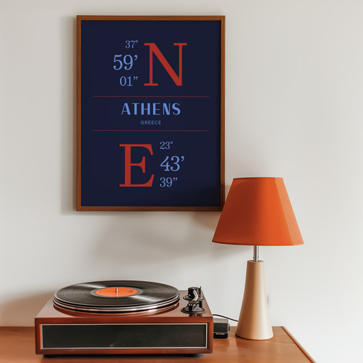 Athens Coordinates Poster 10