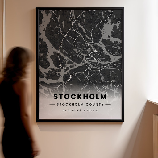 Stockholm in Dark Poster - Street Map 11
