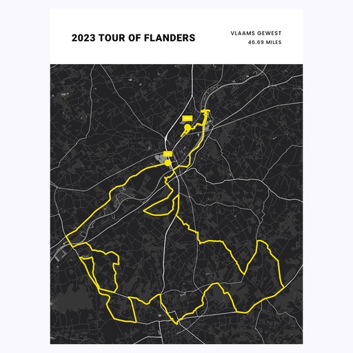 2023 Tour of Flanders Poster - Route Map 6