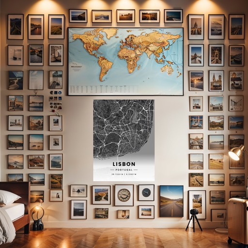 Lisbon in Dark Poster - Street Map 8