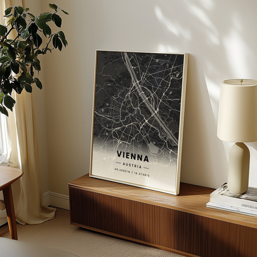 Vienna in Dark Poster - Street Map 9