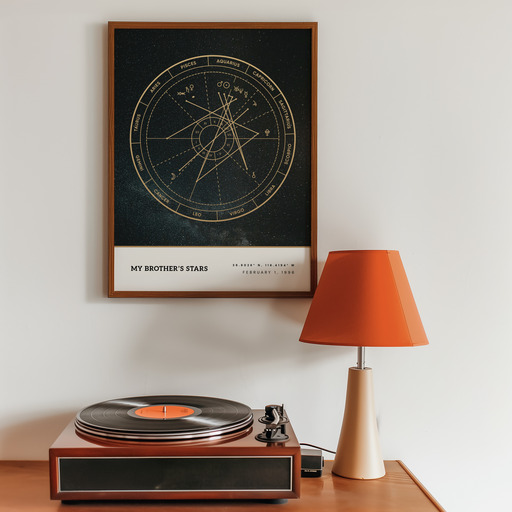 My Brother’s Stars Poster - Deep Space - Natal Chart 11