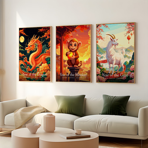Monkey in Enchanted Surrealism Print - Custom Chinese Zodiac Poster 8