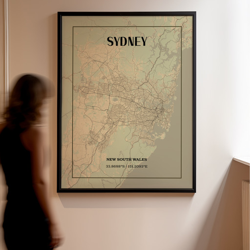 Sydney in Vintage Poster - Street Map 11