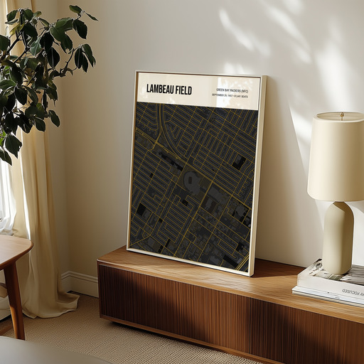 Green Bay Packers Stadium Poster - Street Map 11