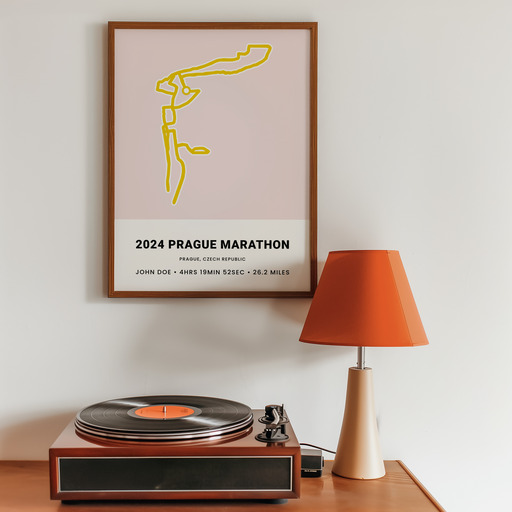 Minimalist 2025 Prague Marathon Poster - Route Map 11