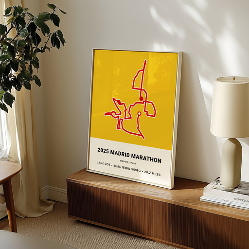 Minimalist 2025 Madrid Marathon Poster - Route Map 11