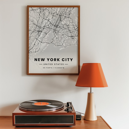 New York City in Light Poster - Street Map 10