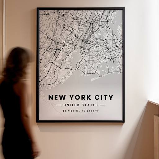 New York City in Light Poster - Street Map 11
