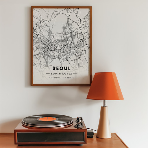 Seoul in Light Poster - Street Map 10
