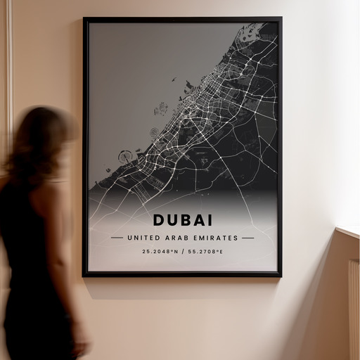 Dubai in Dark Poster - Street Map 11