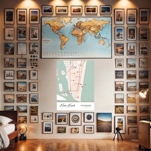 Hotspots in Miami Beach Poster - Street Map 8