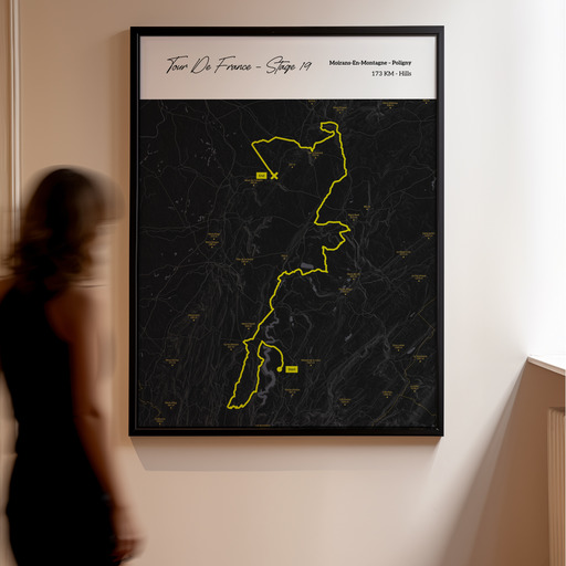 2023 Tour de France Stage 19 Poster - Route Map 11