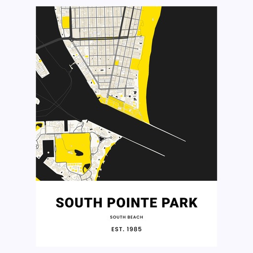South Pointe Park Poster - Street Map 6