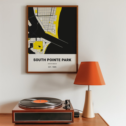South Pointe Park Poster - Street Map 9