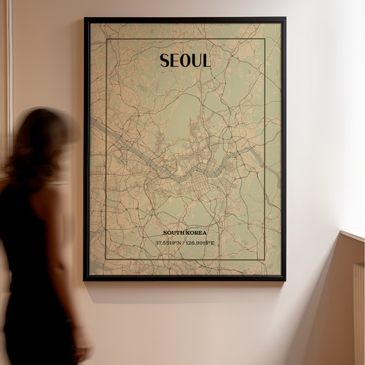 Seoul in Vintage Poster - Street Map 11