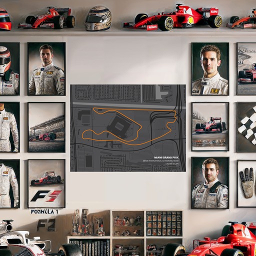Miami Grand Prix Poster - Track Map 8