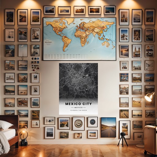 Mexico City in Dark Poster - Street Map 8