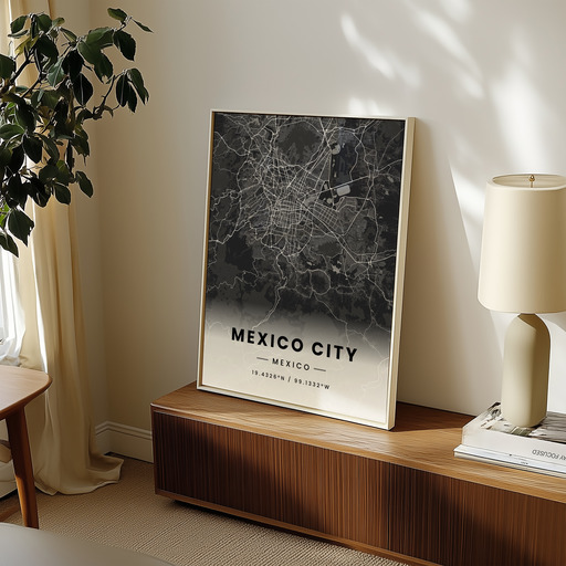 Mexico City in Dark Poster - Street Map 9