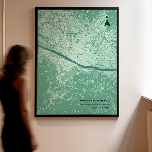 Ponte Vecchio Poster - Street Map 10