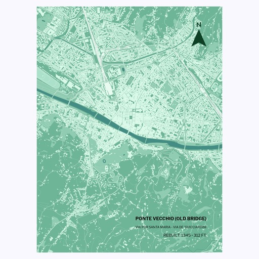 Ponte Vecchio Poster - Street Map 6