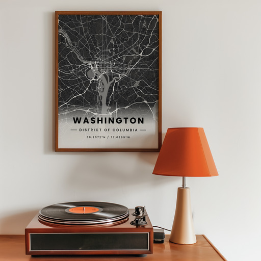 Washington D.C. in Dark Poster - Street Map 10