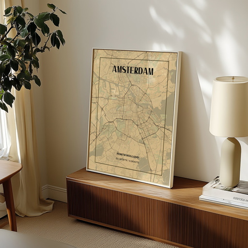 Amsterdam in Vintage Poster - Street Map 10