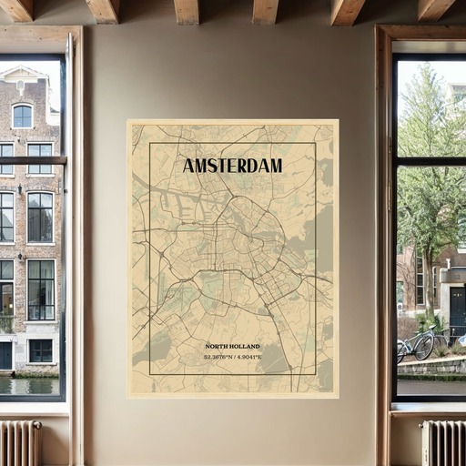 Amsterdam in Vintage Poster - Street Map 9