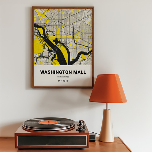 Washington Mall Poster - Street Map 9