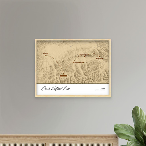 Our Trip to Denali National Park Poster - Topo Map 9