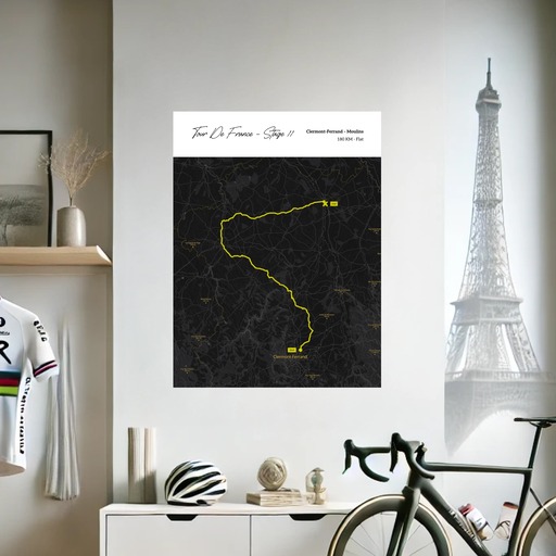 2023 Tour de France Stage 11 Poster - Route Map 8
